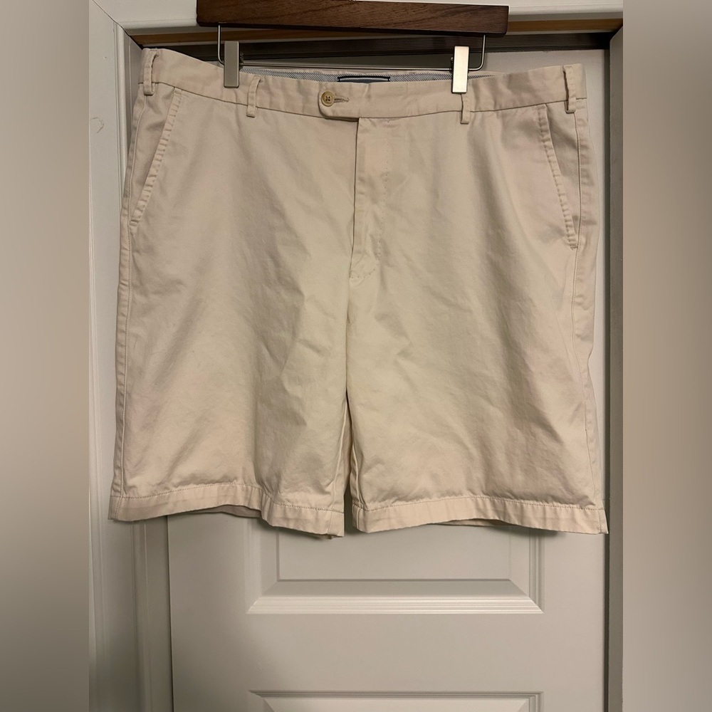 Peter Millar Mens Size 40 Pima Cotton Stone Colored Texas Chino Khaki Short Golf